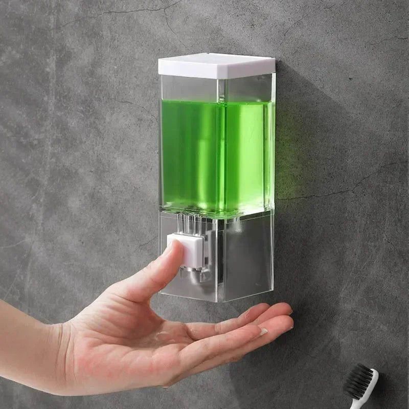 Transparent Wall-mounted Manual Soap Dispenser Household Bathroom Hotel Single-head Non-punching Hand Sanitizer Soap Dispenser