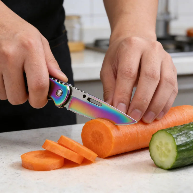 Multi-function Stainless Steel Folding Knife Katana Samurai Sabre Hanging Vegetable Fruit Knife Kitchen Gadgets Home Accessory