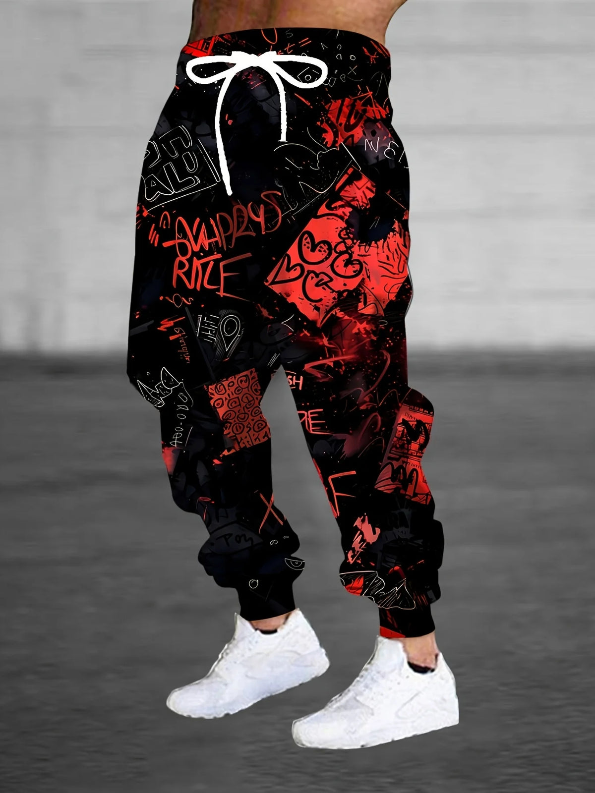 Men's 2025 Casaul Sweatpants Graffiti Printed Joggers Slim Fit Pants Casual Lounge Pants with Pockets  Autumn Winter Streetwear