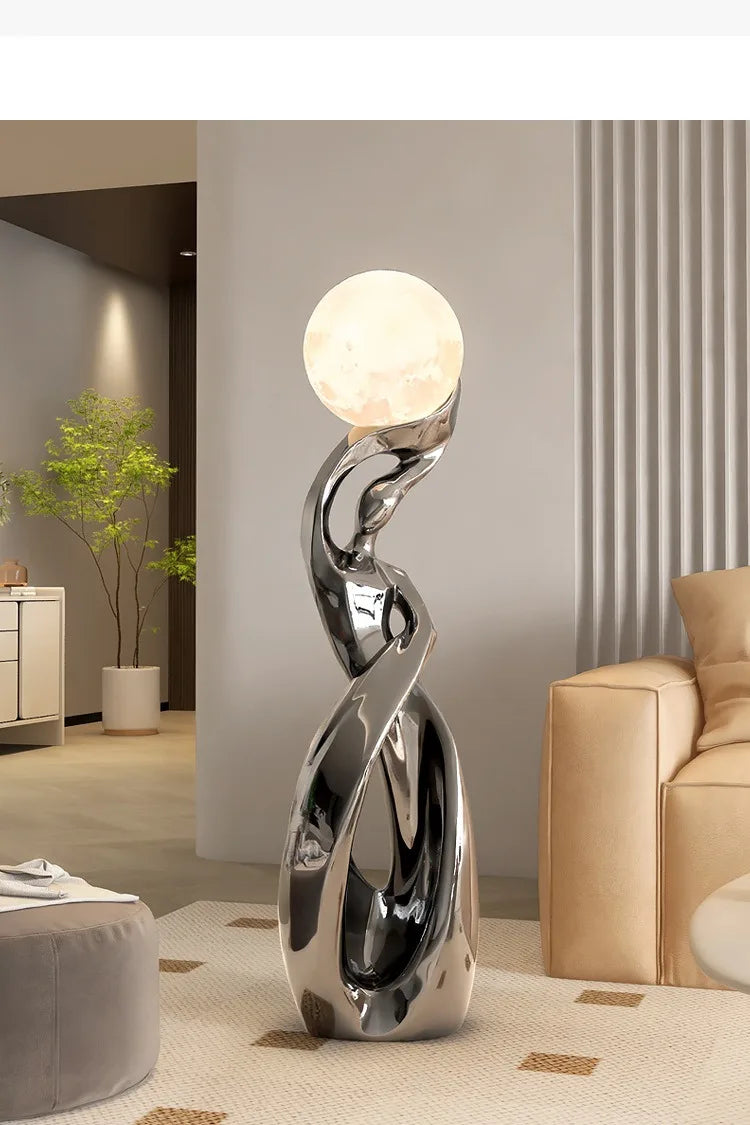 Artistic Lady Floor Lamp Moon Color Lighttapping Adjustable USB Charging Home Living Room TV Cabinet Sofa Side Floor Lamp