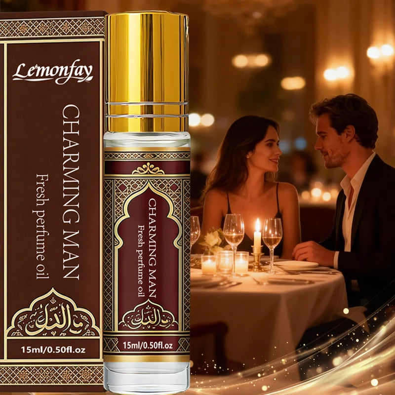 Lemonfay Charming Man Fresh Perfume Oil | Arabian Style Masculine Scent | Long-Lasting Portable Roll-On Fragrance For Men 15ml