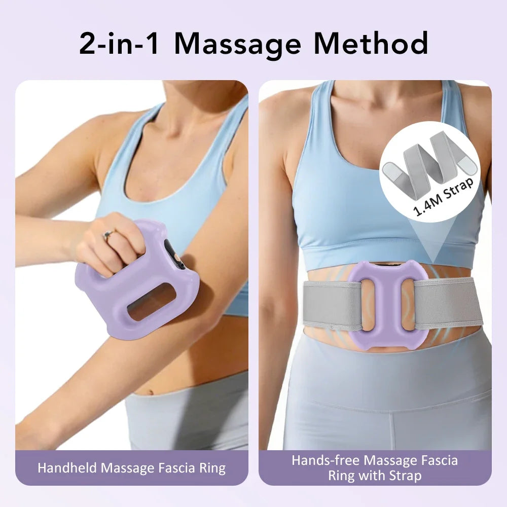 3 Mode 5 Speed Fascia Ring Massager with Strap Rechargeable Muscle Relax Body Slimming Massage Weight Lose Home Gym Deep Tissue