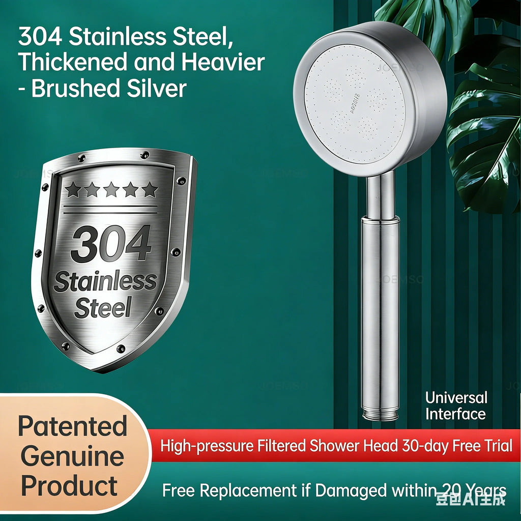 304 stainless steel shower head, handheld shower head for bathroom bathing, bathroom shower head