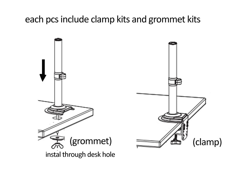NB H180 FP-2 17"-27" LCD TV monitor desk Holder +10"-17" laptop notebook mount Gas Spring Full Motion 2-12kg dual arm clamp hole