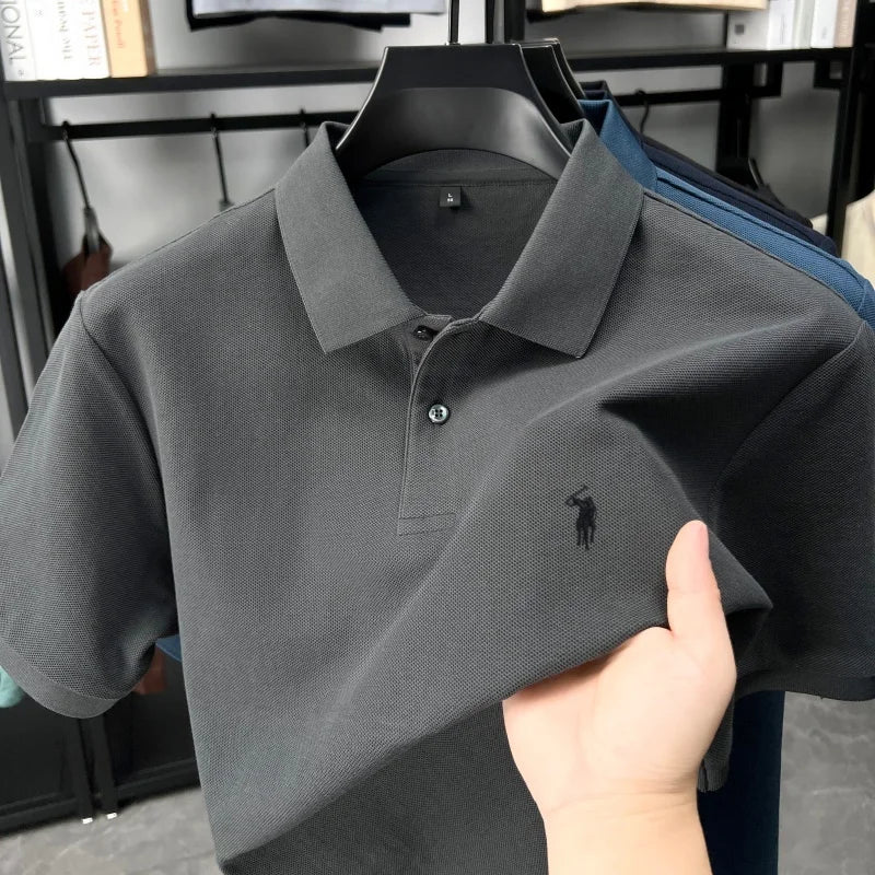 Designer brand 100% cotton short sleeve polo shirt fashion luxury pony embroidery men's summer casual high-quality Paul T-shirt