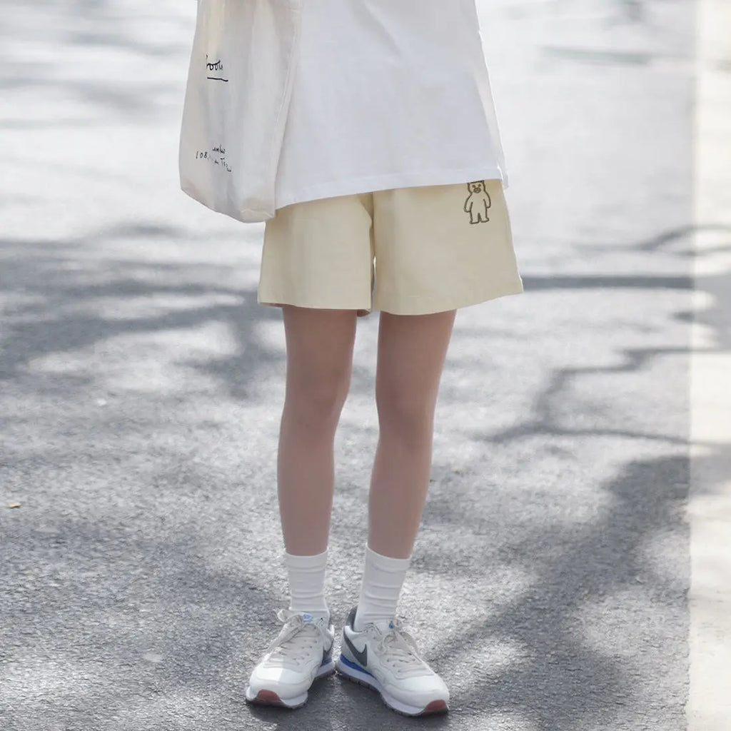 Drawstring Loose Soild Short Pant For Women Clothes Patchwork Fashion Ropa Mujer Streetwear Elasticity High Waist Casual Shorts