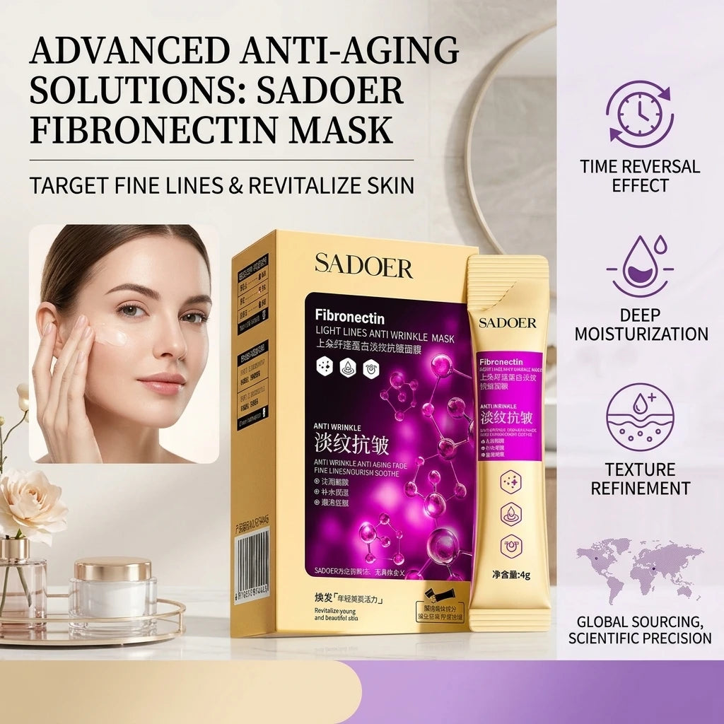 4g X 20pcs Fibronectin Anti-Wrinkle Facial Masks Moisturizing Skin Lifting Elastic Smooth Beauty & Health Face Care