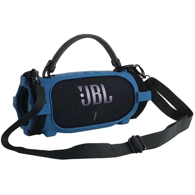 Newest Soft Silicone Case Cover Skin With Strap Carabiner for JBL Charge 6 Portable Waterproof Wireless Bluetooth Speaker