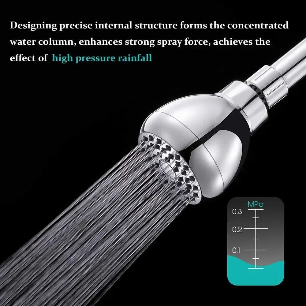 Bathroom Rain Shower Head Matte Black 360 Degree Rotation Powerful Water Flow Overhead Shower