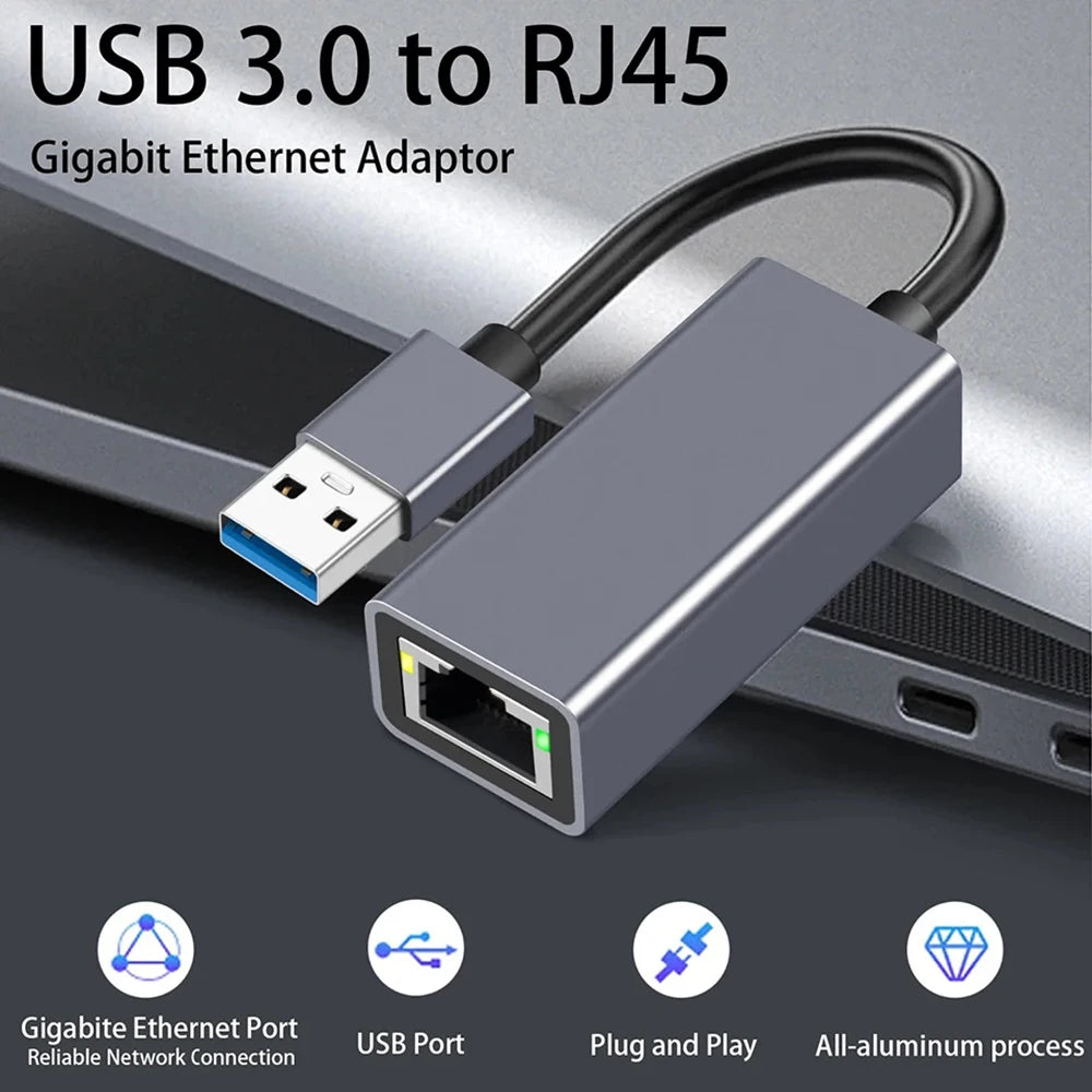 USB Type C Wired Ethernet Gigabit Adapter 1000Mbps USB3.0 RJ45 Network Card For MacBook PC Window Android USB Lan Internet Cable