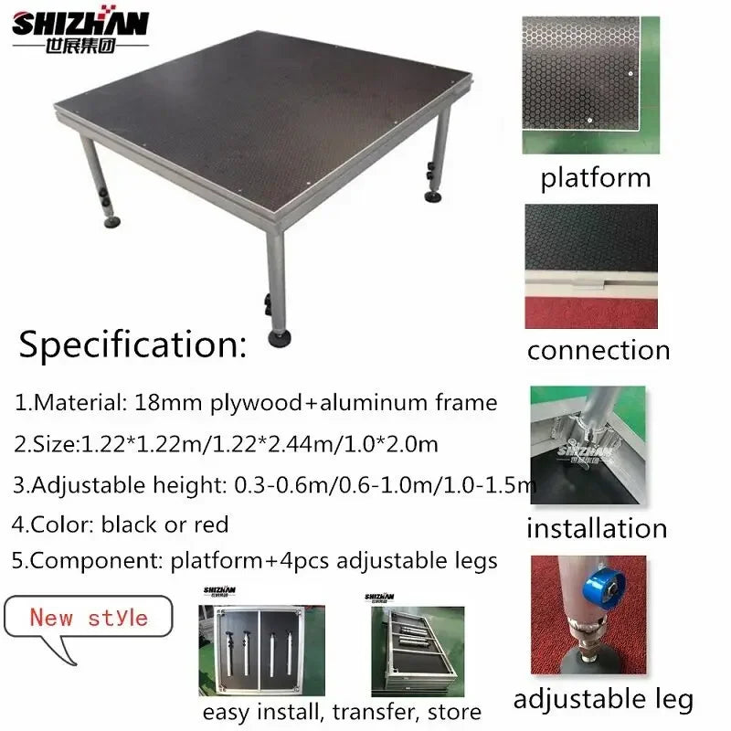 Manufacturer Specializes in Customizing TUV Certified Aluminum Stage Equipment Foldable & Portable Event Concert Glass Stage
