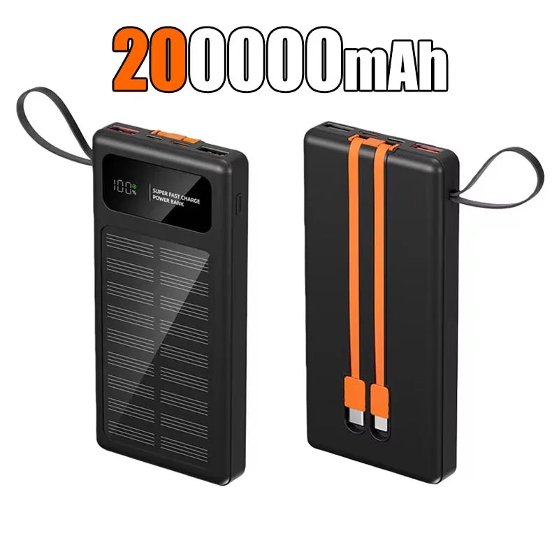 Oneplus 200000mAh Large Capacity Solar Power Bank Super Fast Charging Built-in Power Bank Portable Fast Charging Power Bank New