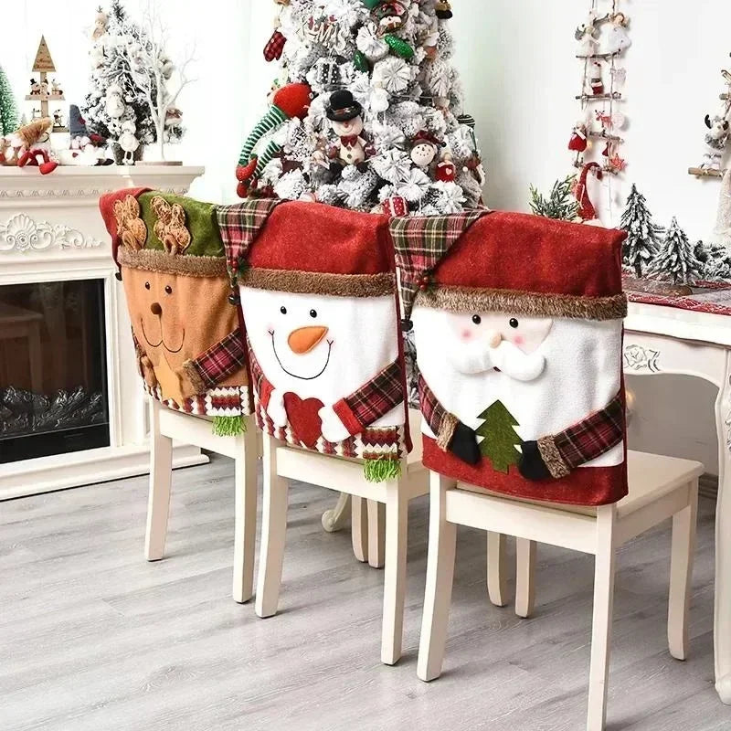Christmas Chair Decoration Set Home Christmas Decoration Cartoon Chair Set Christmas Decoration Supplies christmas chair cover