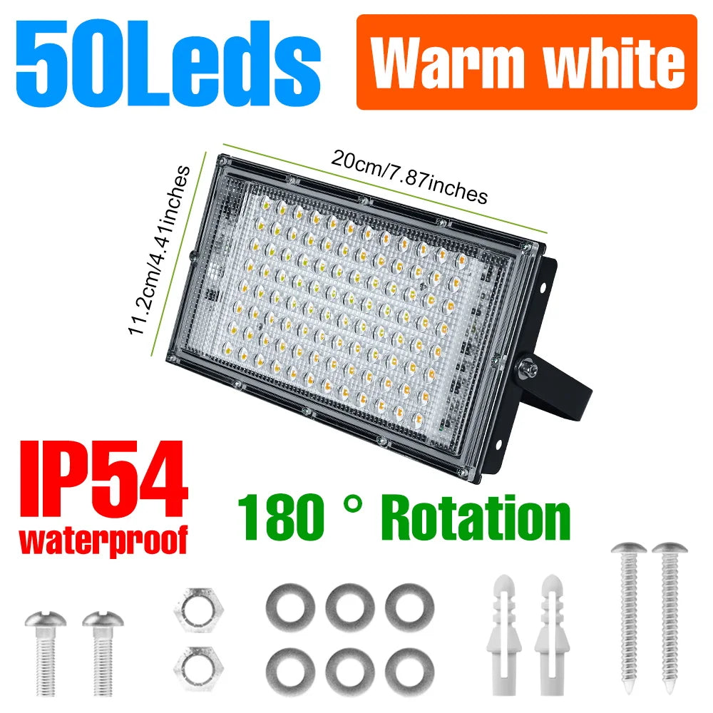 200W Outdoor LED Floodlight Super Bright 220V Waterproof Street Lamps Garden Backyard Commercia Exterior Wall Mount Lighting