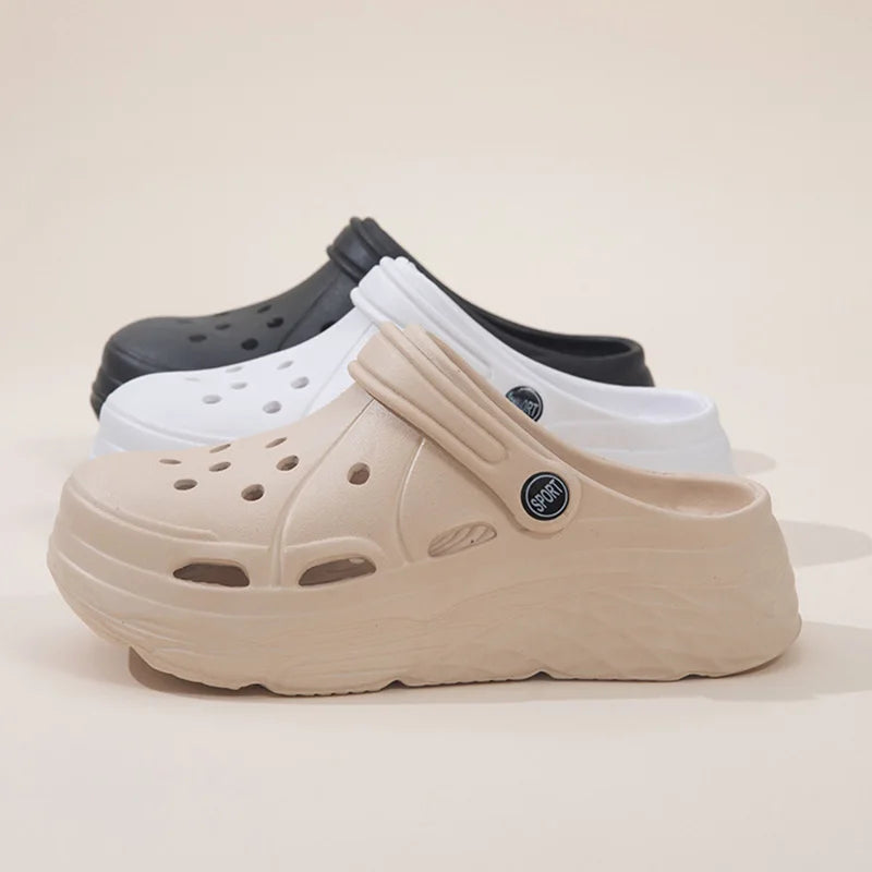 Women's Fashion Platform Sandals Summer 2025 Thick Sole Soft Eva Clogs Garden Shoes for Women Hollow Out Non Slip Beach Sandals