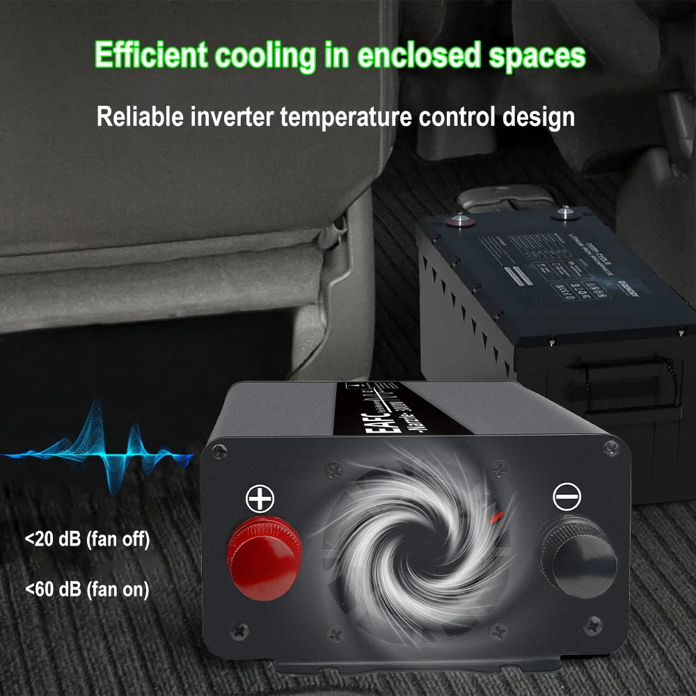 Universal 3000W Power Inverter DC 12V to AC 220V with USB Port – Solar/Car/Home Use Pure Sine Wave for LED Display RV Camping