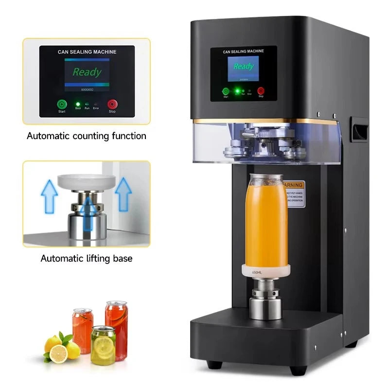 Commercial automatic non-rotating canning machine PET bottle beverage juice can sealing machine, can sealing machine