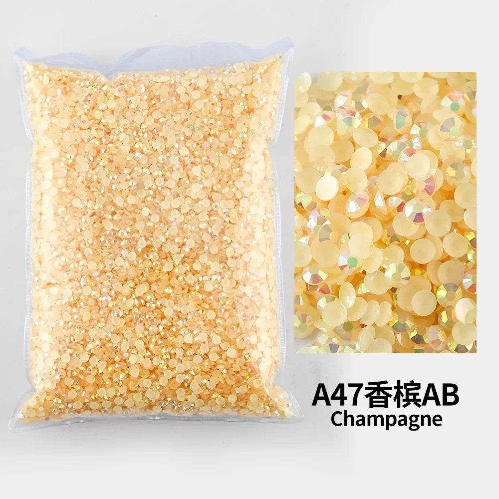 Yellow Series Flat Back Resin Rhinestone 3MM 4MM 5MM Non Hot Fix Jelly Rhinestones Stones For Craft DIY Tumblers Shoe Decoration