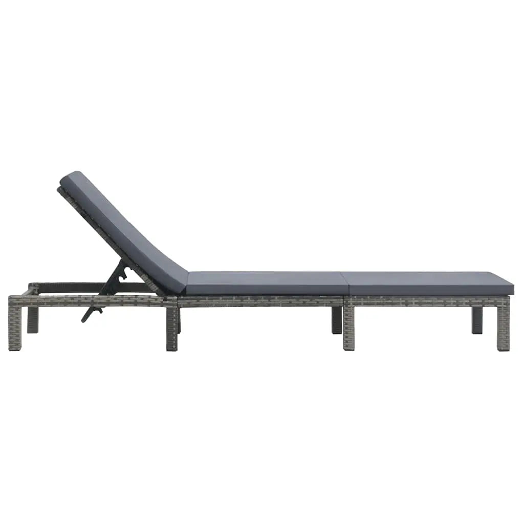 All-Weather Wicker Outdoor Chaise Lounge, Adjustable Backrest with Cushion for Poolside Garden Lawn, Poly Rattan, Customized