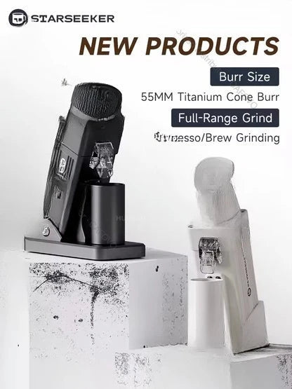 STARSEEKER E55Pro Portable Stainless Steel 55MM Conical Burr Electric Coffee Grinder for Office Home