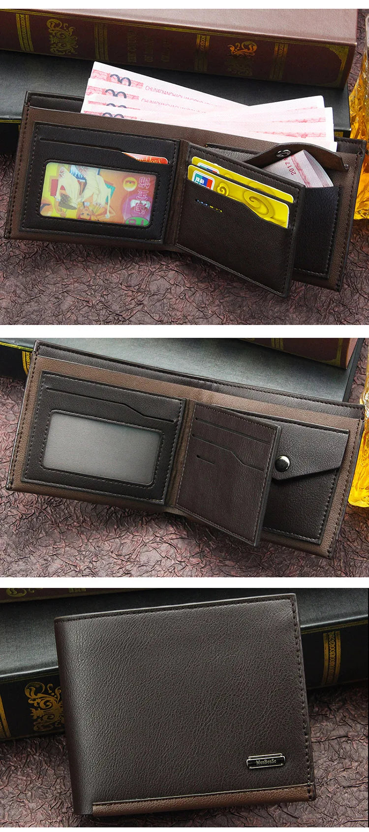 Men Wallets New Short High Quality Coin Pocket Bag Brand Men's Wallet Simple Credit Card Holder Photo Holder Men's Money Clip