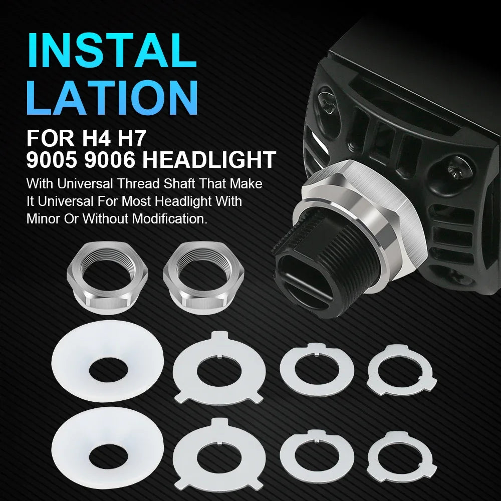 2Pcs 3.0 Inch Bi Led Projector Lenses Car Headlight 40000LM H4 H7 9005 9006 High Low Lights Universal Car Headlamp 6000K 12V