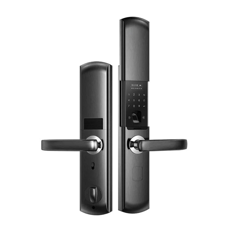 Black fingerprint smart lock keyless electronic dual-sensor smart digital handle door lock