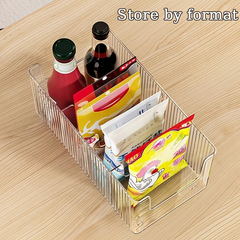 Icon Clear Kitchen Storage Box with Detachable Dividers, Pantry Organizer Bin for Snacks Seasoning Packets BHL1627-FRO