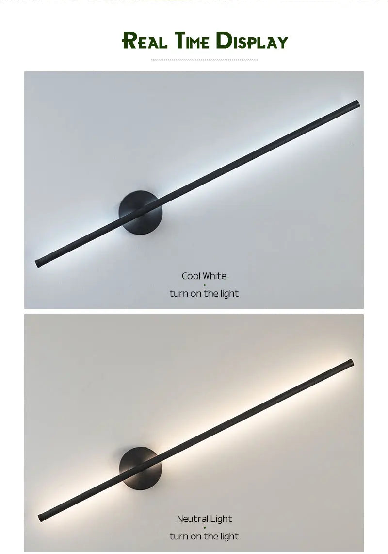 Nordic LED Wall Lights with Touch Dimmable Switch Black 40/55/60/80/100cm Interior LED Wall Lamps Wall Sconce Lighting Fixtures