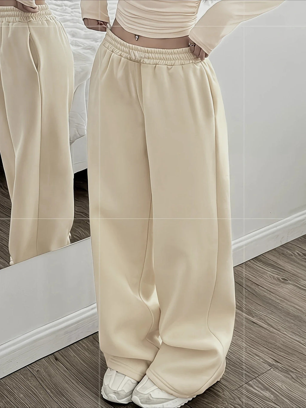 Women Jogger Cotton Pants Casual Drawstring Loose Unisex Wide Leg Straight Pants Sweatpants Autumn Winter Baggy Gym Track Pants