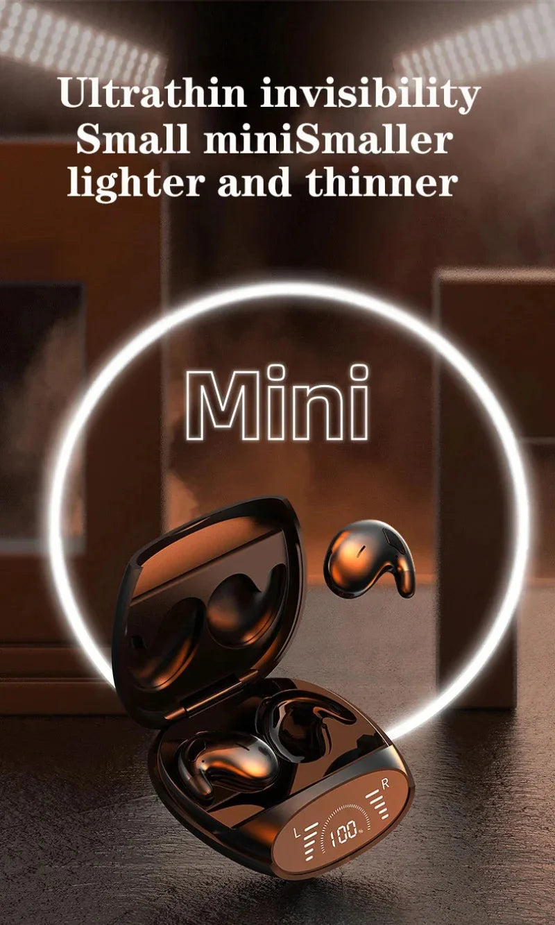 Ultra-Thin Invisible Sleep Earbuds Lightweight Ergonomic Fit Side Sleep Friendly Cloud-Soft Comfort with Built-in Mic