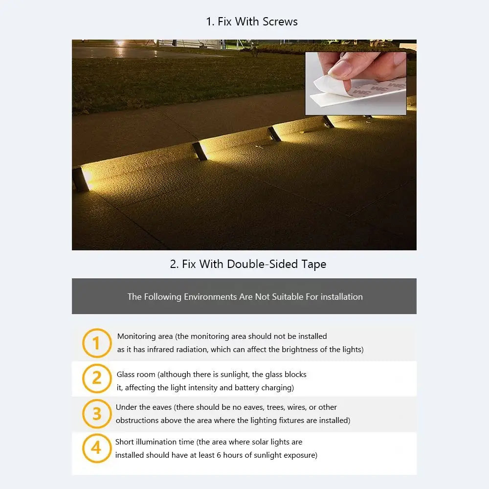 Triangle Solar Step Lamp Warm Light Garden Decoration Stair Light Atmospheric Ornament LED Outdoor Floor Light Garden Path