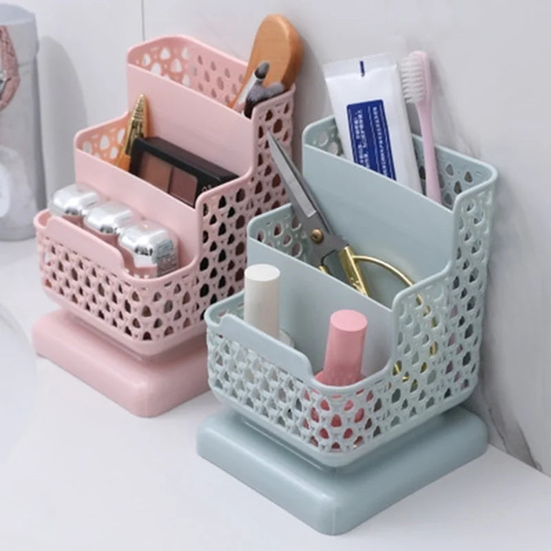 Desktop Storage Box Makeup Organizer Cosmetics Jewelry Stationery Holder Plastic Container Office School Supplies
