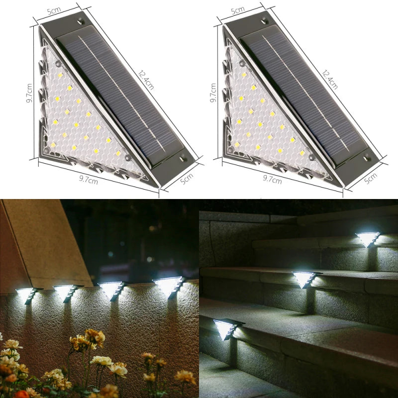 Solar Stair Lights Solar Step Light Outdoor Anti-theft Waterproof IP67 Decor for Garden Stair Deck Front Porch and Patio