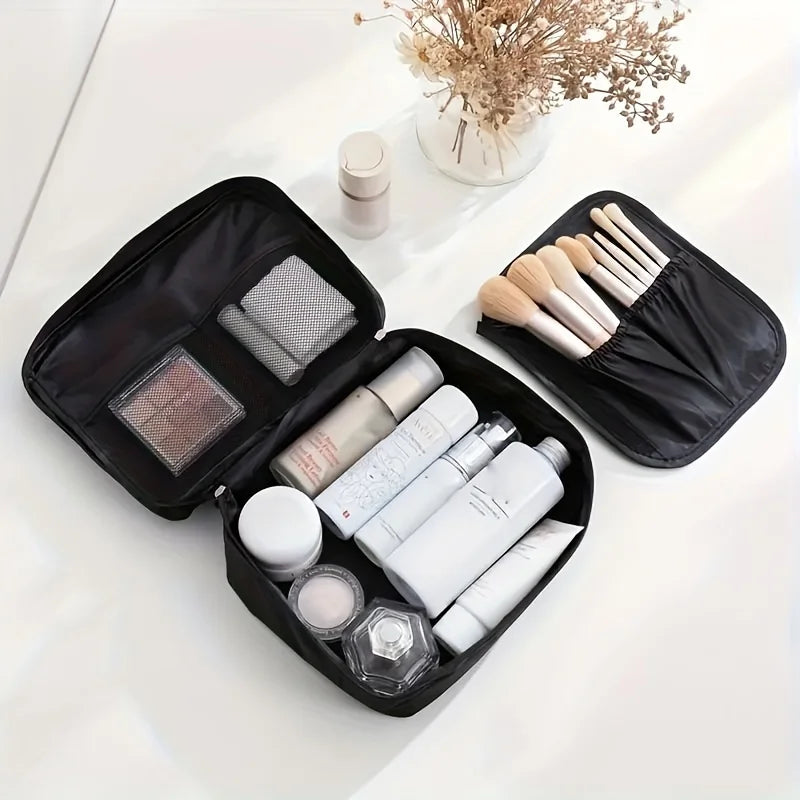 Travel Cosmetic Bag With Multi-Compartments, Makeup Organizer Pouch, Toiletry Storage Bag For Personal Care Items & Accessories