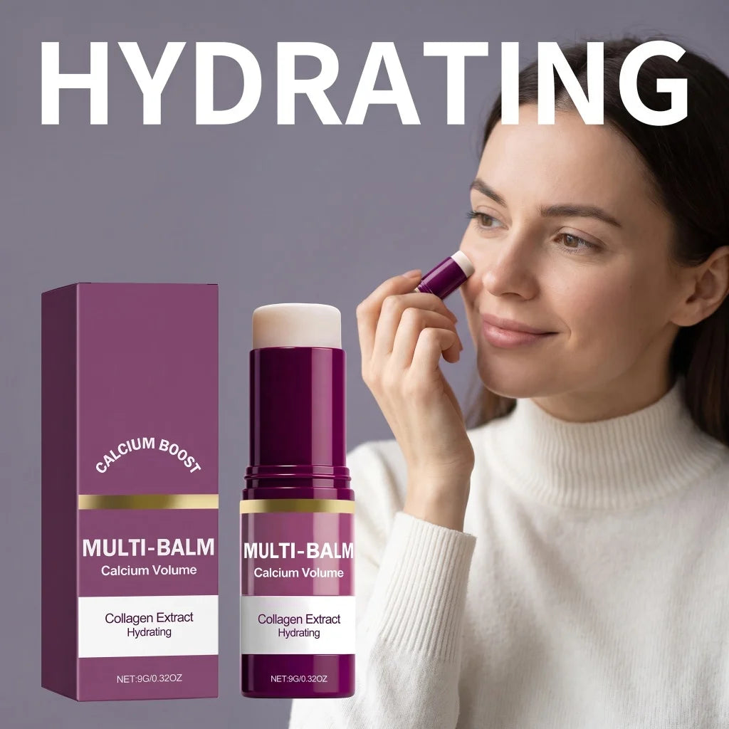Multi‑Balm Calcium Volume Stick Collagen Extract Deep Hydrating for Fuller Supple Radiant Portable Solid Facial Skin Care Balm