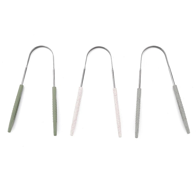 Z. 1PCS Stainless Steel Tongue Scraper Fresh Breath Cleaning Coated Tongue Toothbrush Oral Hygiene U-shaped Metal Tongue Scraper