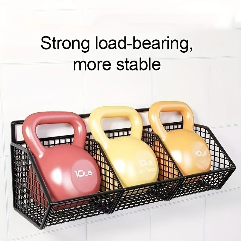 Wall-Mounted Multi-Functional Kitchen Organizer - Durable Metal Vegetable, Garlic, and Onion Storage Basket - Storage Organizer
