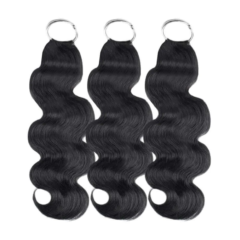 Feather Crochet Human Hair Extension Body Wave Crochet Human Hair Extensions For Women Reusable Pre-Separated Boho Braiding Hair