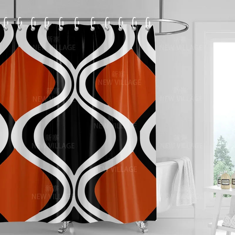 Home decoration shower curtains bathroom waterproof curtain fabric Living Room Modern Nordic Modern geometric pattern simple