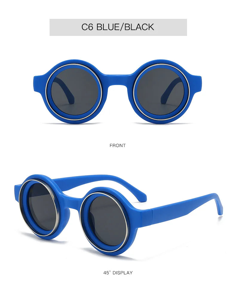 Men Sunglasses Fashion Retro Round Sun Glasses Classic Trendy Circular Outdoor Photography Accessory Eyewear UV400 Eyeglasses