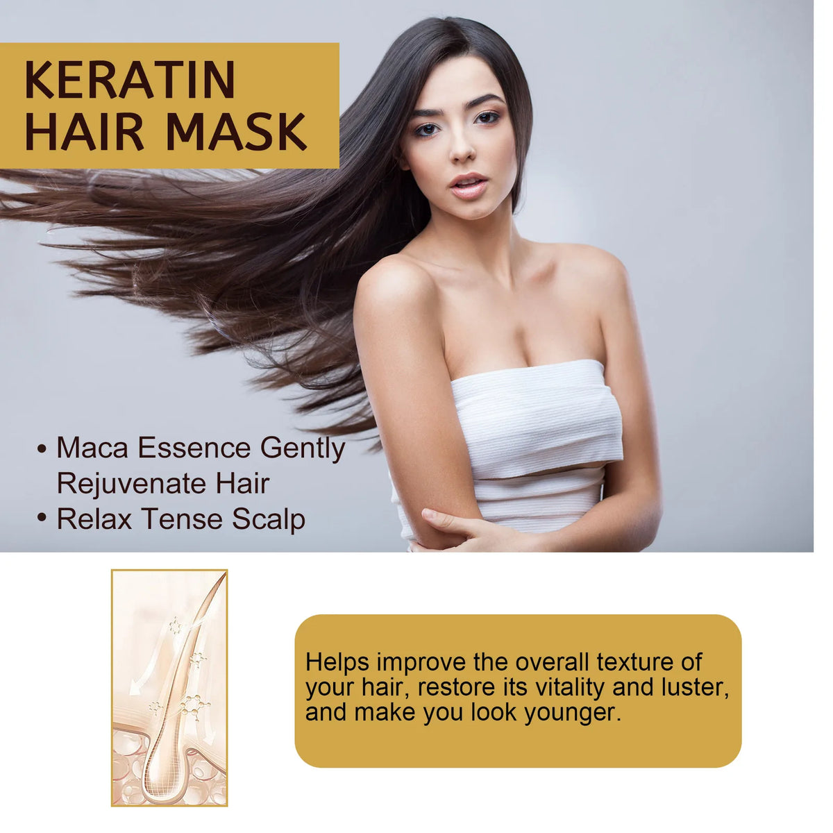 Collagen Keratin Hair Mask Fast Repair Damaged Frizzy Hair Soft Smooth Shiny Straightening Deep Conditioning Moisturizing Hair Care Hot Sale