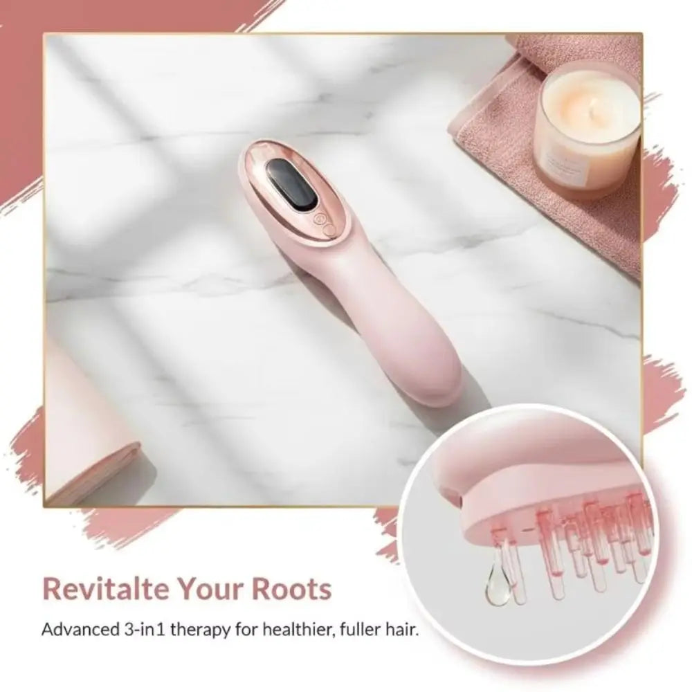 High Frequency Vibration Hair Growth Massage Comb 3 Modes Electric Design Red Light Comb Hair Oil Dispenser Scalp Massager