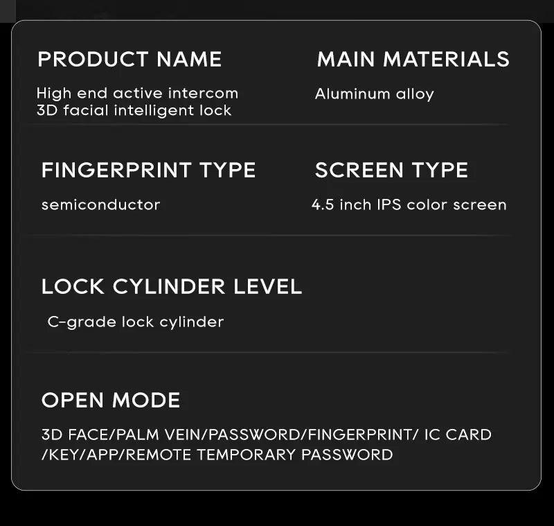 SANKESONG Tuya Smart 3D Face Door Lock Security Camera Monitor Intelligent Fingerprint Password Biometric Dual Battery