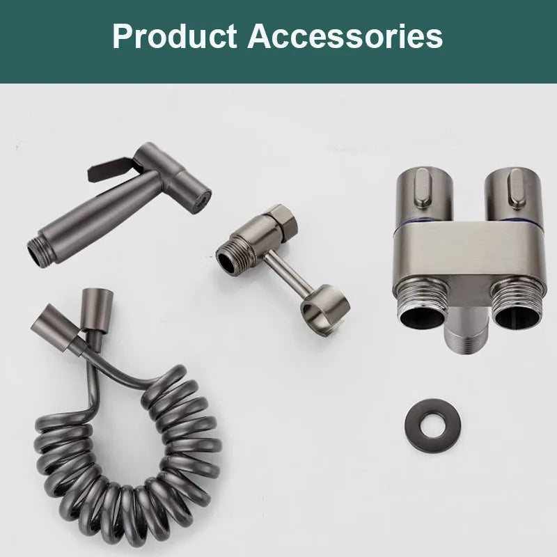 Stainless Steel Bathroom Cold Water Cleaning Bidet Toilet Spraye Portable Bidet Toilet Handheld Flusher Set G1/2 Angle Valve
