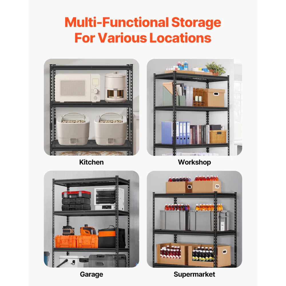 Heavy Duty Adjustable 4 Tier Storage Shelves 2400 lbs Load Capacity Storage Rack Living Room Display Shelf Multipurpose Display Rack for Garage Warehouse Basement Home