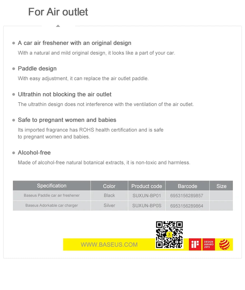 Baseus CarAir Freshener CarClip Fragrance For Auto Interior Accessories Mini Reuse Car Diffuser For Air VentCar Solid Perfume