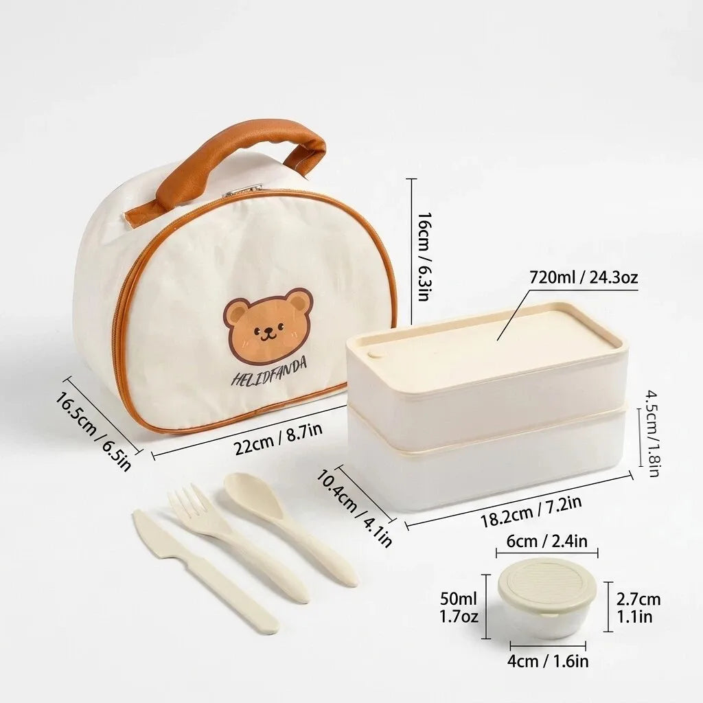 Stackable Plastic Lunch Box For Kids Students Portable Bento Box Microwave Safe Refrigerator Sealed Food Storage Container
