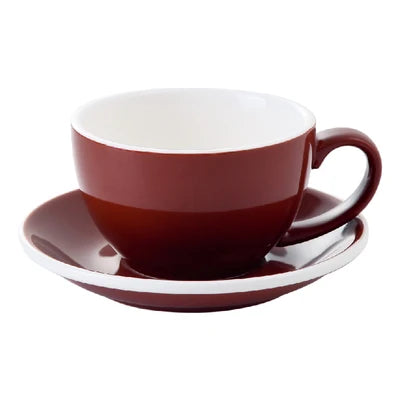 European Style Matte Latte Cup Ceramic Cappuccino Cup Large Mouth Coffee Cup Plate Set Handmade Craftsmanship 300ml