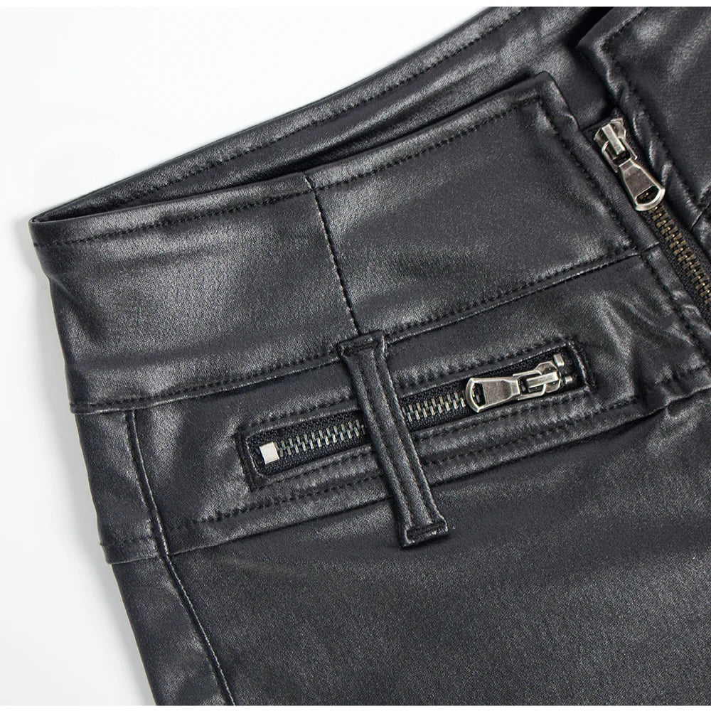Sexy Black PU Casual Fashion Summer Shorts Women Clothing Goth Faux Leather High Waisted Womens Shorts Y2K Hot Woman Short Pants